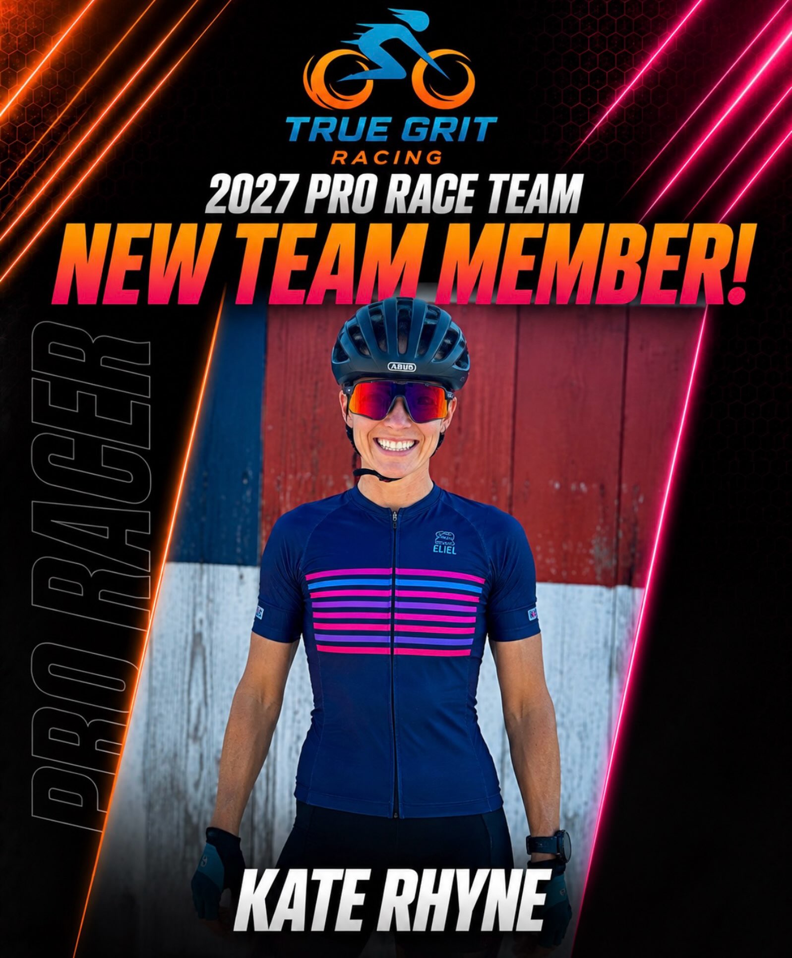 We are very excited to announce our final Female Pro Racer for 2027!! 

Kate started cycling in 2023 after growing up swimming and transitioning to ultrarunning in her 20s. She quickly progressed from Cat 5 to Cat 2 in 2025, then joined a domestic elite team for several nationally recognized road races in 2026.

Kate began riding gravel in 2026 and quickly realized it was right up her alley. She loves the constant grind and longer distances and decided to make the gravel switch for the 2027 season. 

Welcome to the team Kate!! 2027 is going to be awesome! 

#gravelrace 
#womenincycling 
#womengravel 
#gravel