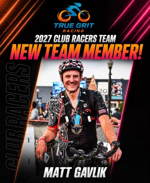 We are excited to announce our first Club Racer for 2027!

Matt is originally from New York where he was part of the central park crit racing scene. 

For the last 6 years, he’s been living in Vermont where he’s found his passion for gravel racing. He’s raced at Unbound 200, The Rad, UCI races and will be at Big Sugar this October. In 2027 he’s targeting Gravel Worlds 300 and a UCI Gravel World Champions qualifier slot. At 6’3”, he’s built for big watts for long efforts. 

During the off season, Matt keeps his endurance engine burning with nordic skiing and spends his recovery days future minded building a race van that he says is “almost done”.

Welcome to the team Matt!!
#gravel #gravelrace #truegritracing