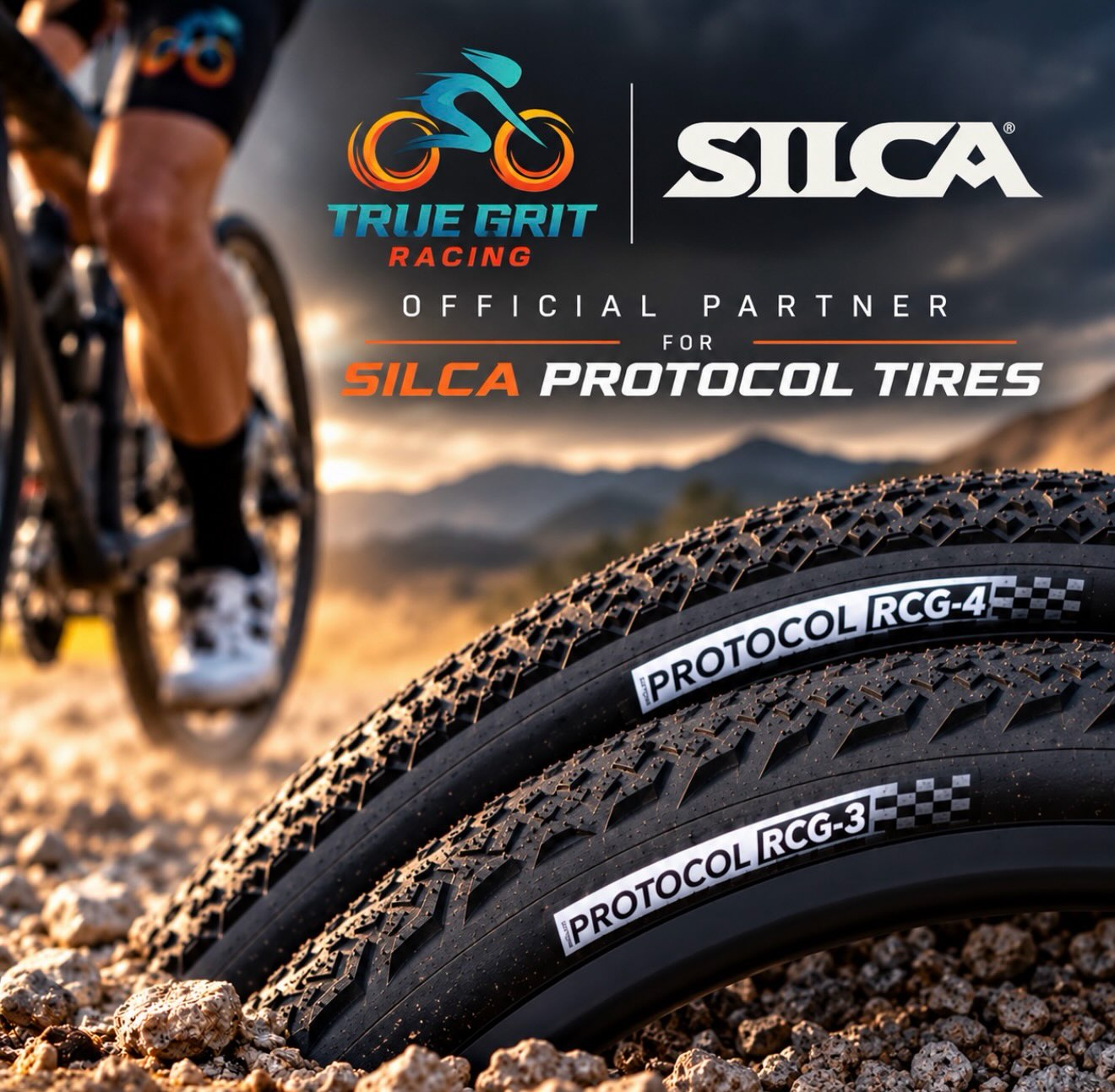 Big news for the 2027 season!!

True Grit Racing is proud to officially announce our partnership with @silca_velo for their brand-new line of Protocol gravel tires!

We’ve already been testing the Protocol lineup in race conditions, and to say we’re impressed is an understatement. The combination of speed and comfort they deliver is a game-changer for our upcoming calendar.
The Protocol range is engineered to tackle any terrain we encounter, with specific tread patterns for different conditions:
    •    RCG-1 (Hardpack): Built for pure speed. It’s incredibly light and fast-rolling, perfect for those high-speed sections and pavement transitions.
    •    RCG-3 (Mixed/All-Around): Featuring a versatile tread with tightly spaced, elongated center knobs that increase in size as they move outward for enhanced grip.
    •    RCG-4 (Loose/Aggressive): When the terrain gets tough, this one steps up. It features an aggressive, wide-spaced knob profile with larger lugs designed for maximum traction.

Whether we’re on fast-rolling hardpack or technical loose gravel, these tires give us the confidence to push the pace at the front of the field.

Excited to roll on these throughout our 2027 campaign. Huge thanks to the team at SILCA for the support! 

#TrueGritRacing #SILCA #ProtocolTires #GravelCycling